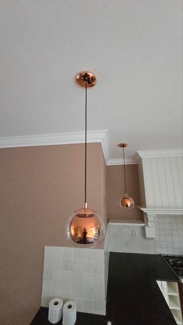 3 rose-gouden hanglampen beschikbaar voor biedingen
