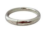Bewerkte zilveren bangle, slavenband, ovaal model. B 9 mm., 9845al, Verzenden, Nynkegardenier.nl, Zo goed als nieuw