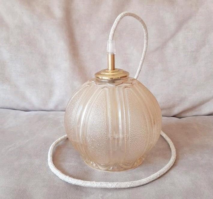 Vintage bubble bol lamp | Jaren 60 amberkleur lamp |, Huis en Inrichting, Lampen | Hanglampen, Minder dan 50 cm, Ophalen of Verzenden