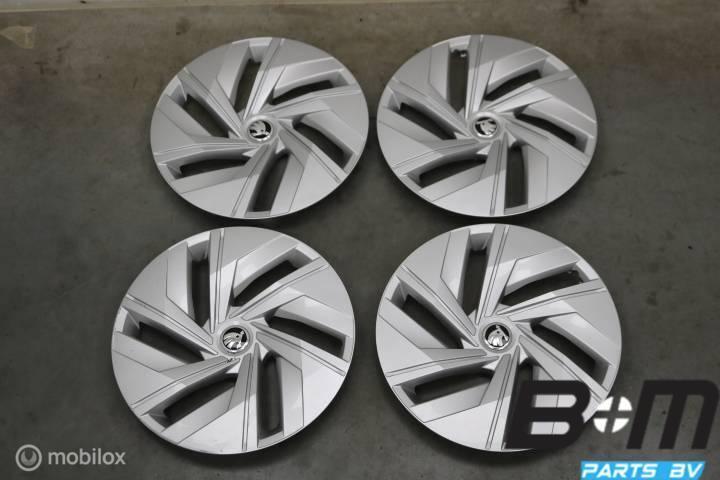 Set originele 18 inch wieldoppen Skoda Enyaq 5LA601147, Auto-onderdelen, Banden en Velgen, Band(en), Gebruikt