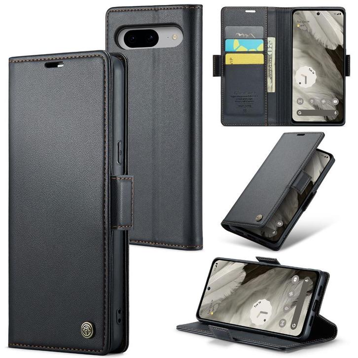 CaseMe Luxe Wallet Case voor Google Pixel 8 _ Zwart, Telecommunicatie, Mobiele telefoons | Hoesjes en Frontjes | Overige merken