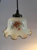 Vintahe Franse hanglamp schulprand bloemen, Verzenden