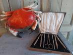 Antiek krab & kreeft bestek schaaldieren gereedschap in doos, Ophalen of Verzenden