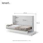 Concept opklapbed horizontaal - 120x200 - Wit hoogglans