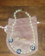 Pscallme parelketting met blauwe ogen - Nieuwstaat!, Overige materialen, Wit, Ophalen of Verzenden, Zo goed als nieuw