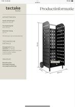 Openhaardhout meubel Stalen houtwagen op wielen merk Tectake, Ophalen, Zo goed als nieuw