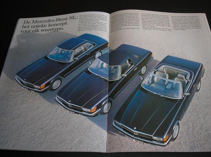 Mercedes-Benz 300 SL, 420 SL, 500 SL, R/C107, november 1985, Boeken, Auto's | Folders en Tijdschriften, Zo goed als nieuw, Mercedes
