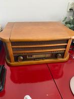 klassieke houten radio met cd-, cassette- en platenspeler, Antiek en Kunst, Antiek | Tv's en Audio, Ophalen