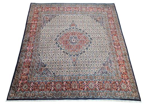 Handmade Persian wool Moud carpet square silk 214x224cm, Huis en Inrichting, Stoffering | Tapijten en Kleden, Gebruikt, 200 cm of meer