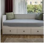 IKEA HEMNES Bedbank / Sofa Bed – Wit – 3 Lades – 2 Matrassen, Ophalen, Wit, Tweepersoons, Zo goed als nieuw