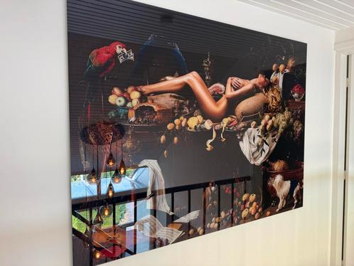 Glazen Schilderij Half Naakte Vrouw Klassiek Stilleven Kunst, Antiek en Kunst, Kunst | Schilderijen | Klassiek, Ophalen of Verzenden