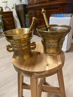 Bronzen vijzels met stam, 2 stuks, Ophalen of Verzenden