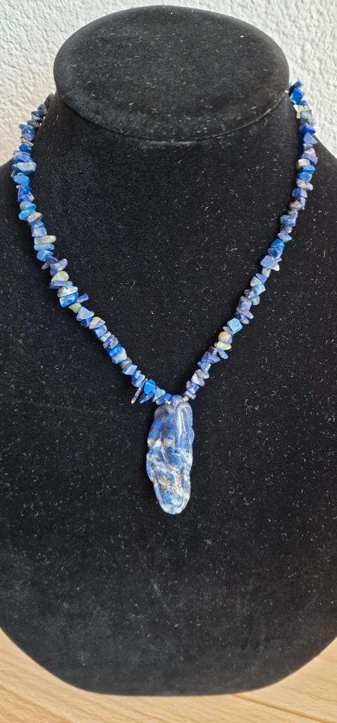 Sodaliet Ketting met Hanger, Sieraden, Tassen en Uiterlijk, Kettingen, Nieuw, Steen of Mineraal, Blauw, Met edelsteen, Met hanger