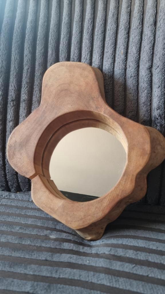 Teakhouten Wandspiegel - Invicta Interior, Huis en Inrichting, Woonaccessoires | Spiegels, Nieuw, Minder dan 50 cm, Minder dan 100 cm