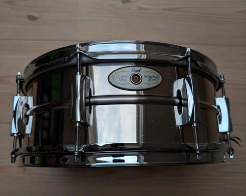 Pearl Sensitone Steel snaredrum 14 x 5,5", Muziek en Instrumenten, Drumstellen en Slagwerk, Gebruikt, Pearl, Ophalen of Verzenden