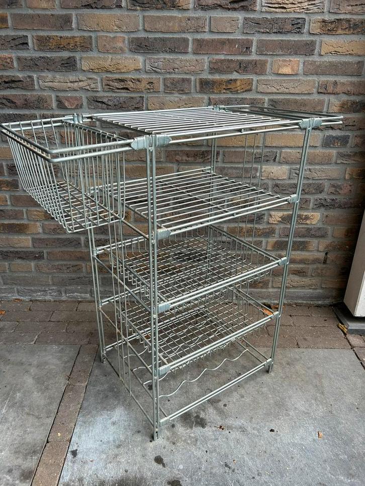 Vintage industrieel Balton Regal draadstaal rek of trolley, Huis en Inrichting, Kasten | Stellingkasten, Zo goed als nieuw, Ophalen
