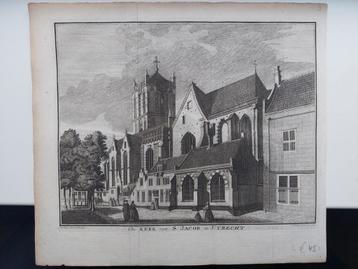 13 Kerk van S. Jacob re Utrecht Gravure uit 1752 J. Philips beschikbaar voor biedingen