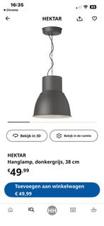 2x IKEA Hektar Hanglamp 38cm - Zo Goed Als Nieuw!, Zwart, Rond, Ophalen of Verzenden, Zo goed als nieuw