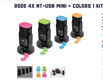 Podcastset Rode 4 x NT-USB met 4x tafelstandaard  beschikbaar voor biedingen