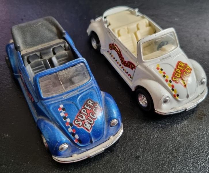 VW Volkswagen kever cabrio super buggy 2x wit en blauw, Hobby en Vrije tijd, Modelauto's | Overige schalen, Gebruikt, Auto, Ophalen of Verzenden