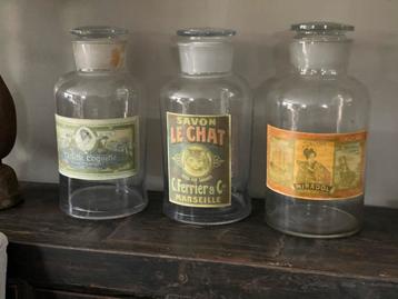 3 XXL PARFUM OPSLAG GLAZEN POTTEN beschikbaar voor biedingen
