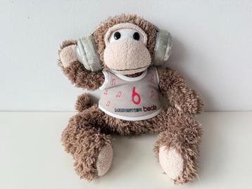 Knuffel aap met koptelefoon en t-shirt 30 cm / Monster Becks beschikbaar voor biedingen