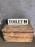Vintage brocante toilet bordje, 30 x 8 cm, Ophalen of Verzenden