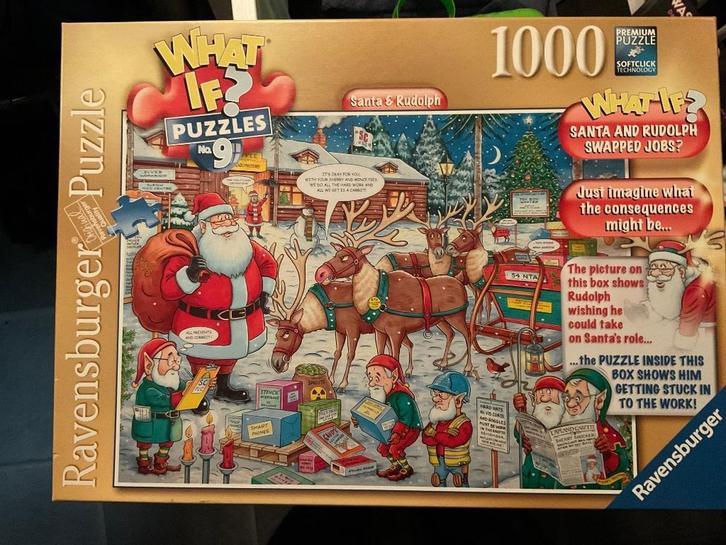 Puzzel What if 9 “Santa & Rudolph”, Hobby en Vrije tijd, Denksport en Puzzels, Zo goed als nieuw, Legpuzzel, 500 t/m 1500 stukjes