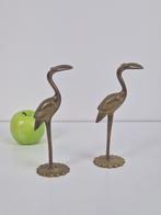 Set 2 vintage messing flamingo kraanvogel '70 regency goud, Huis en Inrichting, Woonaccessoires | Overige, N, Ophalen of Verzenden