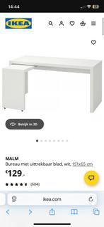 IKEA Malm Bureau - Zwart, Ophalen of Verzenden, Gebruikt, Bureau