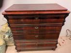 Antieke houten commode met 4 lades, Gebruikt, 100 tot 150 cm, Met lade(s), Overige houtsoorten