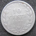 10 Cent 1905, Postzegels en Munten, Munten | Nederland, Verzenden, Zilver, 10 cent, Koningin Wilhelmina