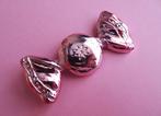 jwg Grote vintage 60s 70s metallic roze snoep snoepje broche, Verzenden, Overige materialen, Broche