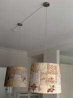 Twee hanglampen stoffen bekleding, Huis en Inrichting, Lampen | Hanglampen, Ophalen, Zo goed als nieuw, Minder dan 50 cm