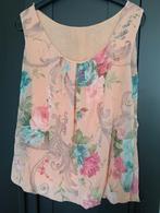 Bloemen Top Zonder Mouwen - Maat M, Kleding | Dames, Tops, Maat 38/40 (M), Beige, Ophalen of Verzenden, Zo goed als nieuw