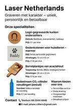 Graveren en snijden van verschillende items RVS, Acryl, hout, Ophalen of Verzenden