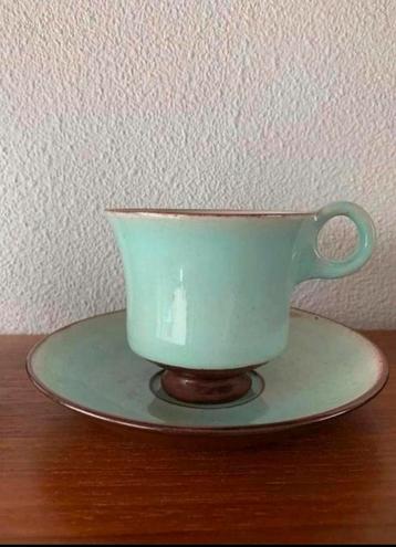 Zaalberg kop en schotel koffieservies C mintgroen jaren 40 beschikbaar voor biedingen