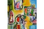 Hans Heijman(1951) Acryl op doek "Figuratieve Comp " Ges Ged, Antiek en Kunst, Ophalen of Verzenden