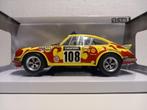 Porsche 911 Coupe RSR #108 geel Solido 1:18 KRD, Hobby en Vrije tijd, Modelauto's | 1:18, Ophalen of Verzenden, Zo goed als nieuw