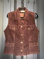 Michel Valerie vintage gilet in imitatiesuède textuur, Maat 38/40 (M), Bruin, Michel Valerie, Ophalen of Verzenden