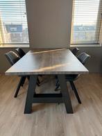 Eettafel met 4 stoelen, Ophalen, Gebruikt, Bruin, Vier