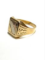 18k tricolor zegelring, Ophalen of Verzenden, Zo goed als nieuw, -, Goud