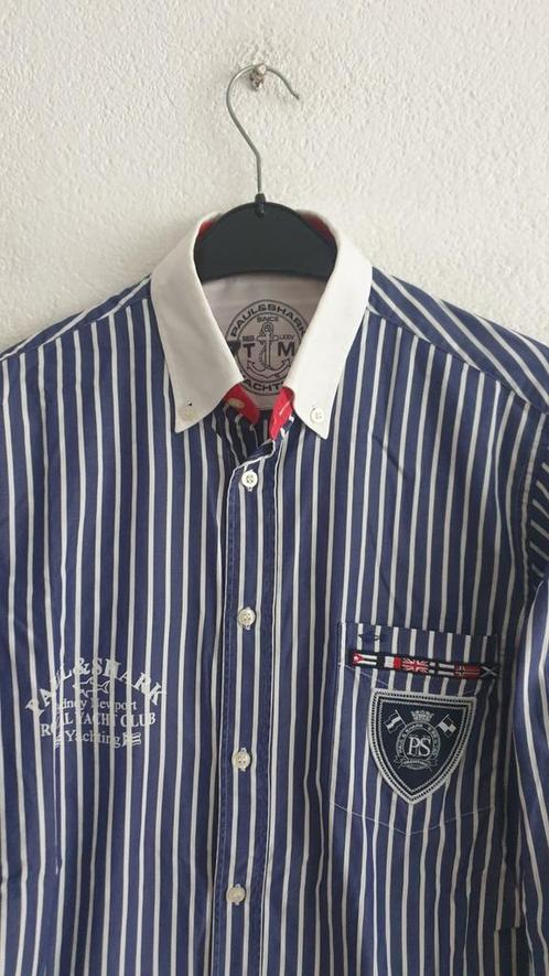 Paul & Shark gestreept overhemd Maat 40, Kleding | Heren, Overhemden, Zo goed als nieuw, Halswijdte 39/40 (M), Blauw, Ophalen of Verzenden