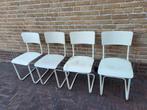 4 witte Gispen stoelen - vintage design, Huis en Inrichting, Stoelen, Ophalen, Gebruikt, Wit, Vier