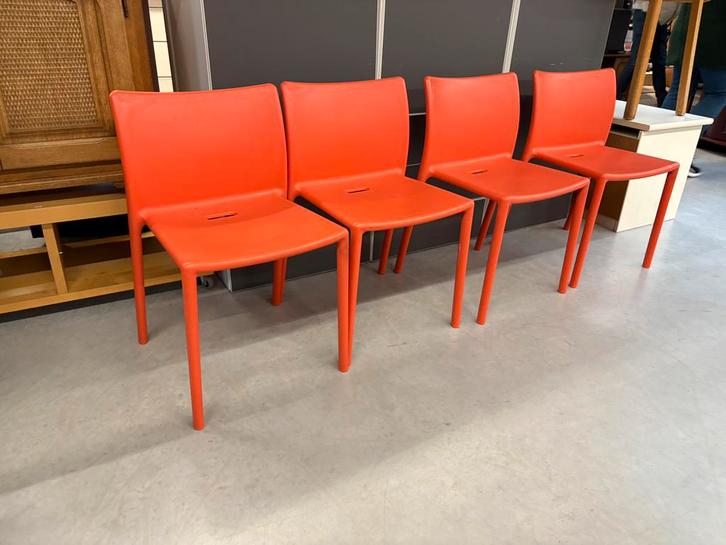 4x design Magis Air-stoel, stapel stoel, Jasper Morrison, Huis en Inrichting, Stoelen, Zo goed als nieuw, Vier, Kunststof, Rood