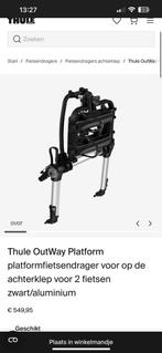 Thule OutWay Achterklep Fietsendrager - 2 Fietsen, Auto diversen, Achterklepdrager, Brede banden, Ophalen of Verzenden, Zo goed als nieuw