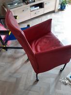 L'ancora stoelen, rood leder, op wieltjes, Huis en Inrichting, Ophalen, Twee, Leer, Zo goed als nieuw