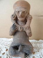 Vintage inheems aardewerk beeld wandbeeld Peru 17cm, Ophalen of Verzenden