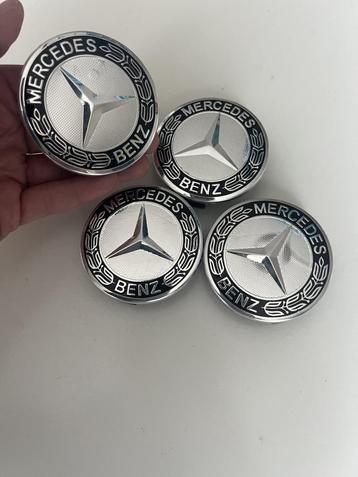 M BENZ WIEL EMBLEEM LAATSTE SET DOORSNEE 75 MM OPRUIMING!!! beschikbaar voor biedingen