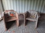 2 stoelen steigerhout bijna gratis, Ophalen, Zo goed als nieuw, Steigerhout